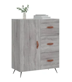 Dressoir 69,5x34x90 cm bewerkt hout grijs sonoma eikenkleurig