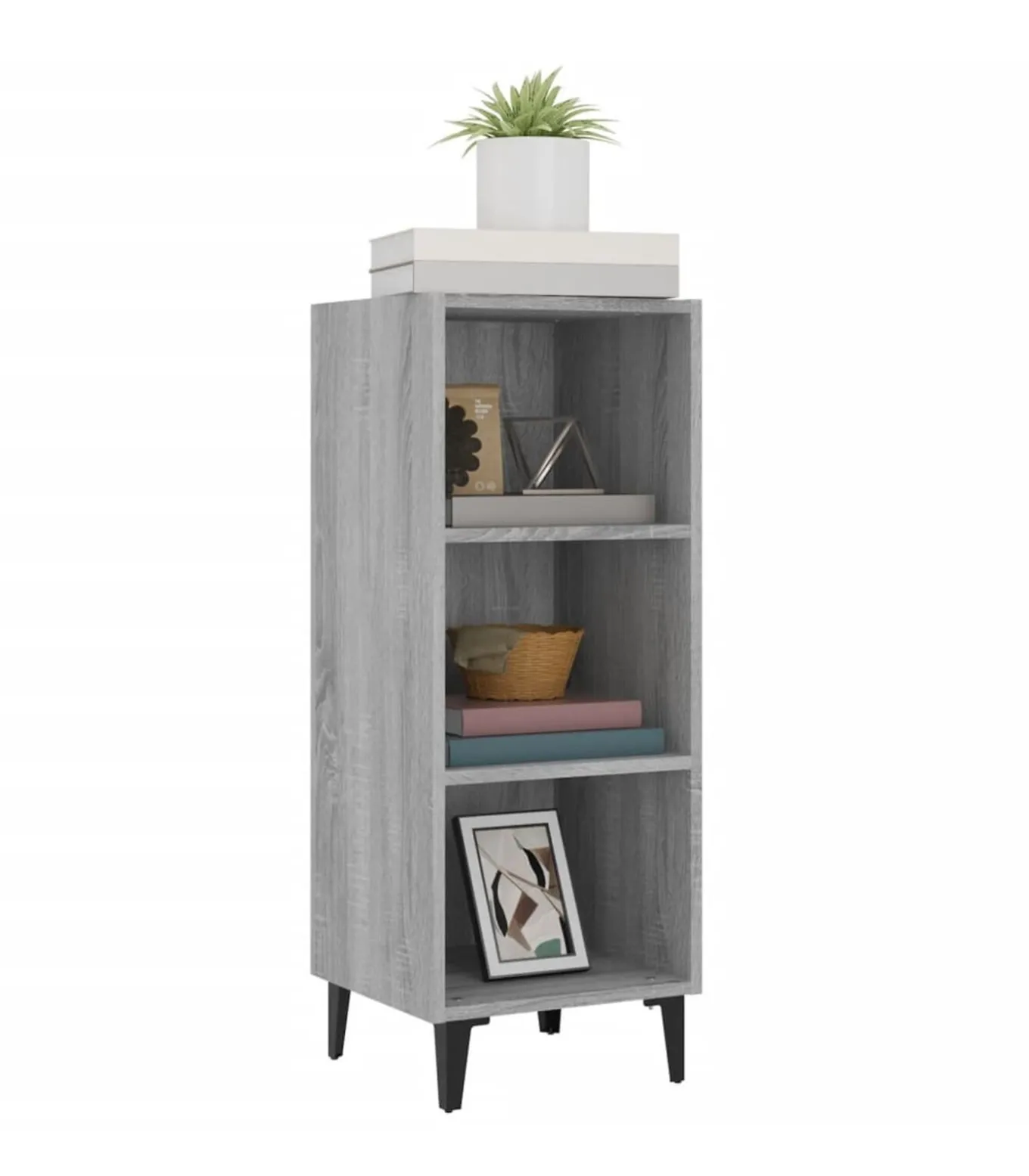 Dressoir 34,5x32,5x90 cm bewerkt hout grijs sonoma eikenkleurig