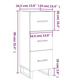 Dressoir 34,5x34x90 cm bewerkt hout sonoma eiken