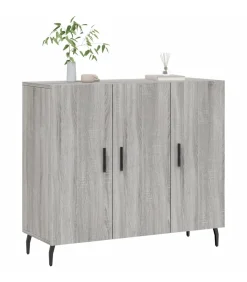 Dressoir 90x34x80 cm bewerkt hout grijs sonoma eikenkleurig