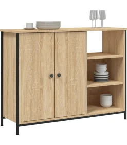 Dressoir 100x33x75 cm bewerkt hout sonoma eikenkleurig