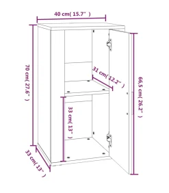 Dressoir 40x33x70 cm bewerkt hout betongrijs