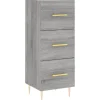Dressoir 34,5x34x90 cm bewerkt hout grijs sonoma eikenkleurig