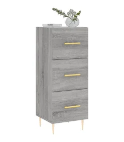 Dressoir 34,5x34x90 cm bewerkt hout grijs sonoma eikenkleurig