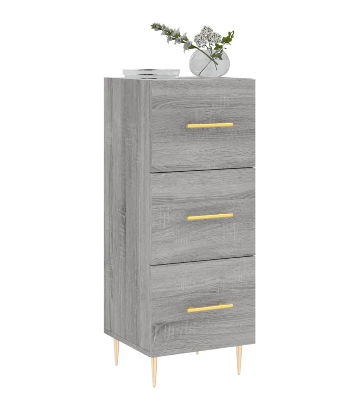 Dressoir 34,5x34x90 cm bewerkt hout grijs sonoma eikenkleurig
