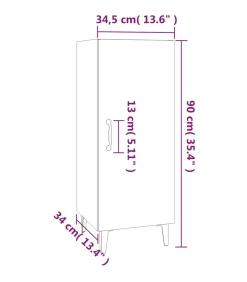 Dressoir 34,5x34x90 cm bewerkt hout gerookt eikenkleurig