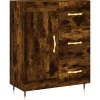 Dressoir 69,5x34x90 cm bewerkt hout gerookt eikenkleurig