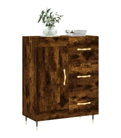Dressoir 69,5x34x90 cm bewerkt hout gerookt eikenkleurig
