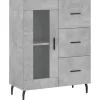 Dressoir 69,5x34x90 cm bewerkt hout betongrijs