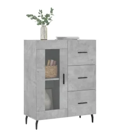 Dressoir 69,5x34x90 cm bewerkt hout betongrijs