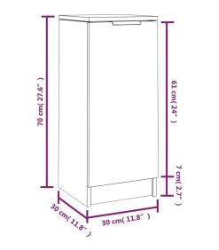 Dressoir 30x30x70 cm bewerkt hout bruin eikenkleur