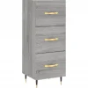 Dressoir 34,5x34x90 cm bewerkt hout grijs sonoma eikenkleurig