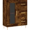 Dressoir 69,5x34x90 cm bewerkt hout gerookt eikenkleurig