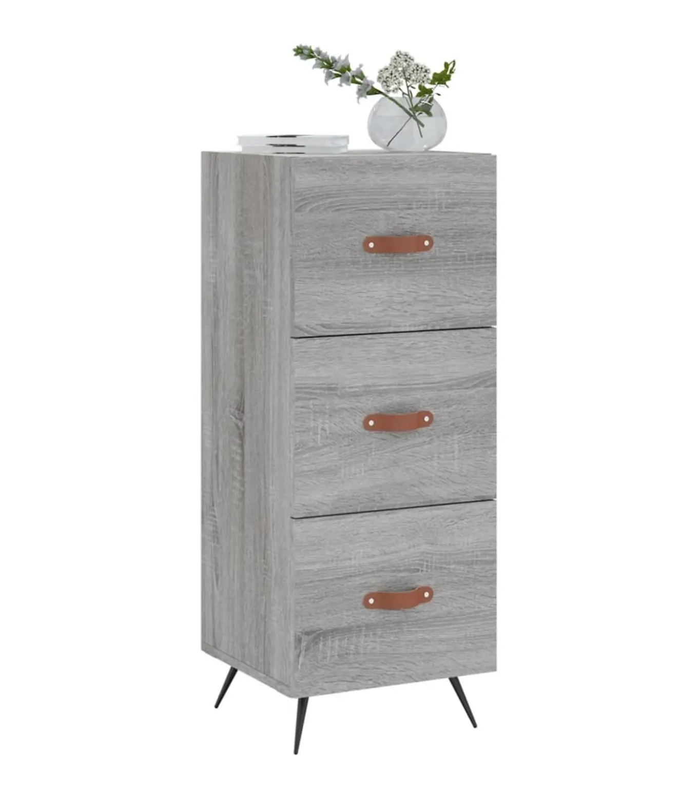 Dressoir 34,5x34x90 cm bewerkt hout grijs sonoma eikenkleurig