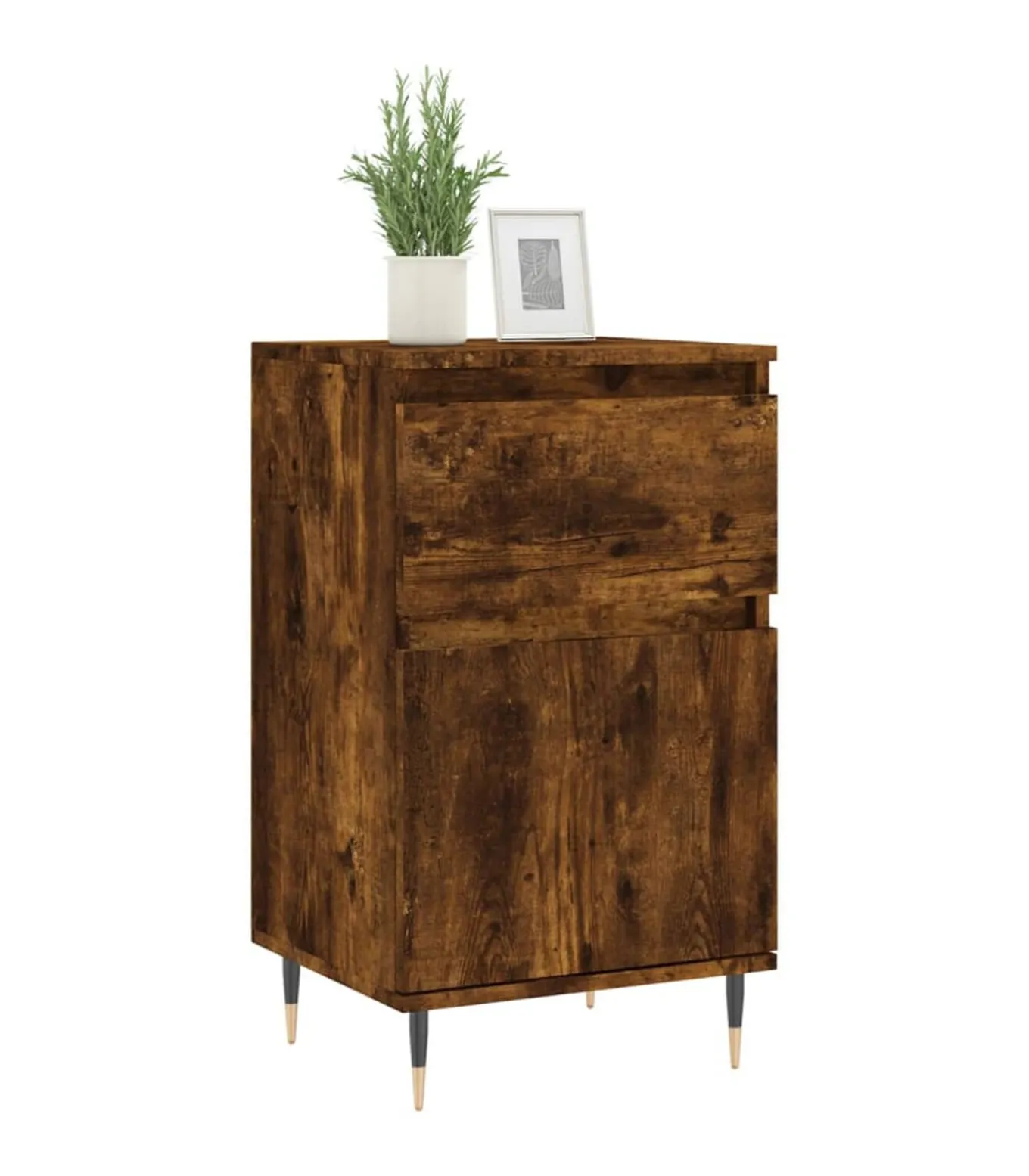 Dressoir 40x35x70 cm bewerkt hout gerookt eikenkleurig