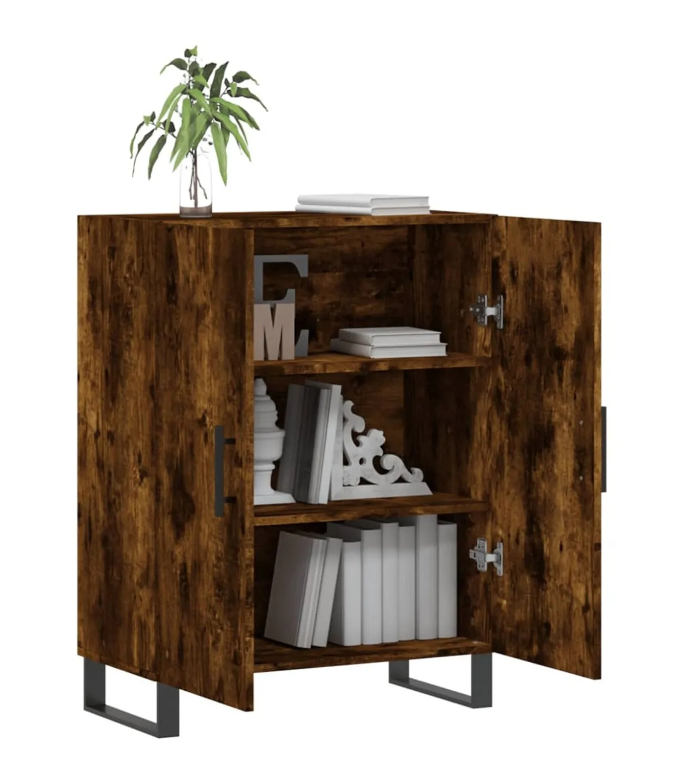 Dressoir 69,5x34x90 cm bewerkt hout gerookt eikenkleurig