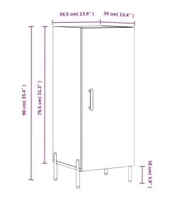 Dressoir 34,5x34x90 cm bewerkt hout bruin eikenkleur