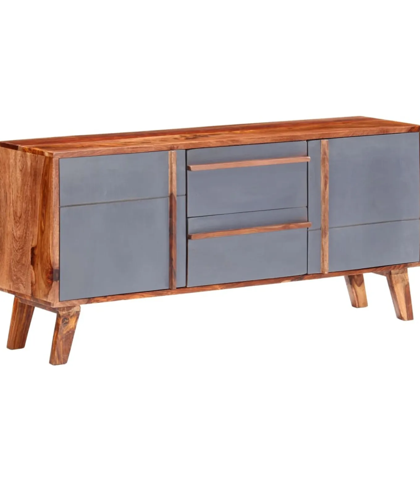 Dressoir 120x30x55 cm massief hout grijs