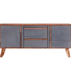 Dressoir 120x30x55 cm massief hout grijs