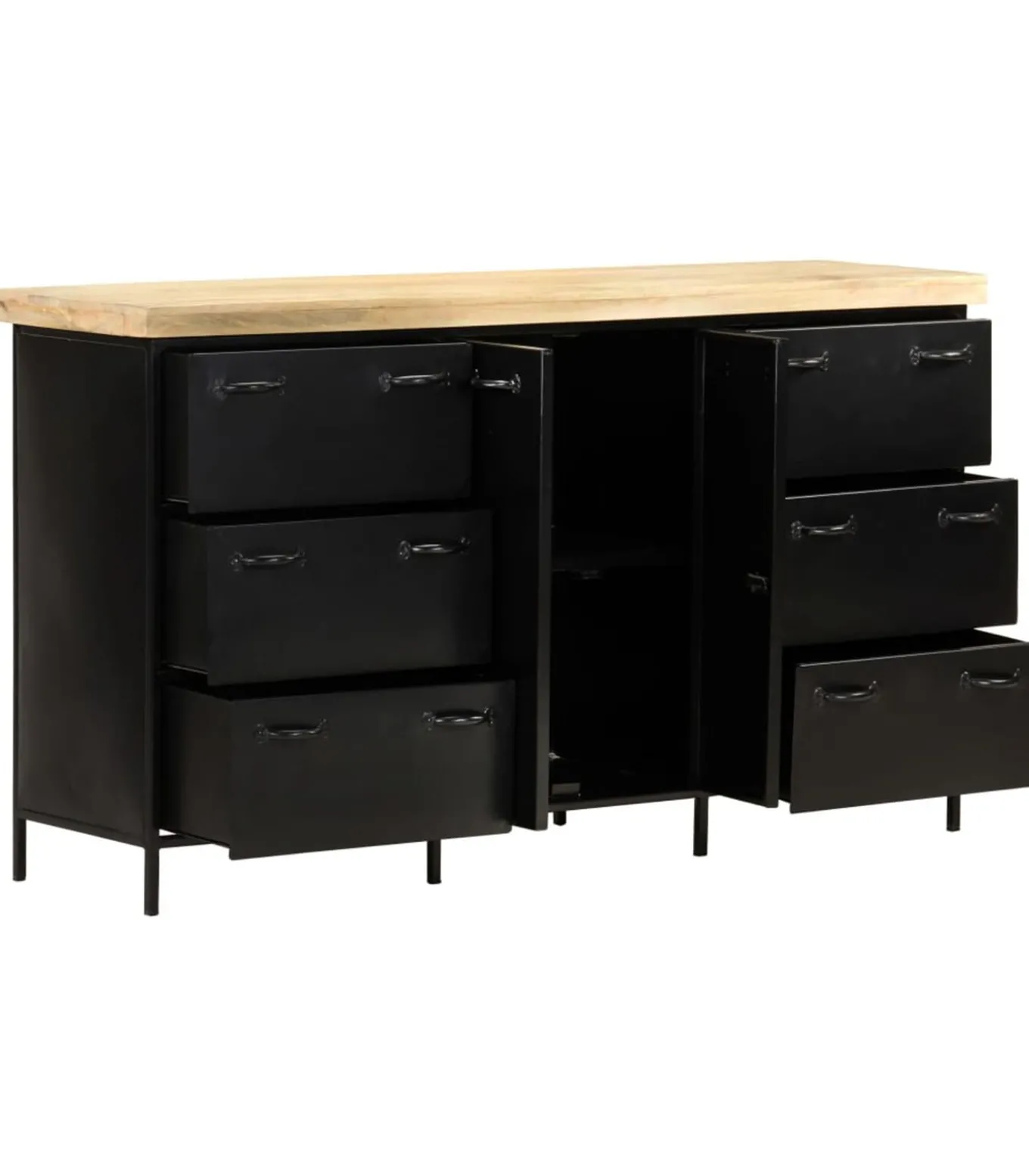 Dressoir 140x38x76 cm ruw mangohout