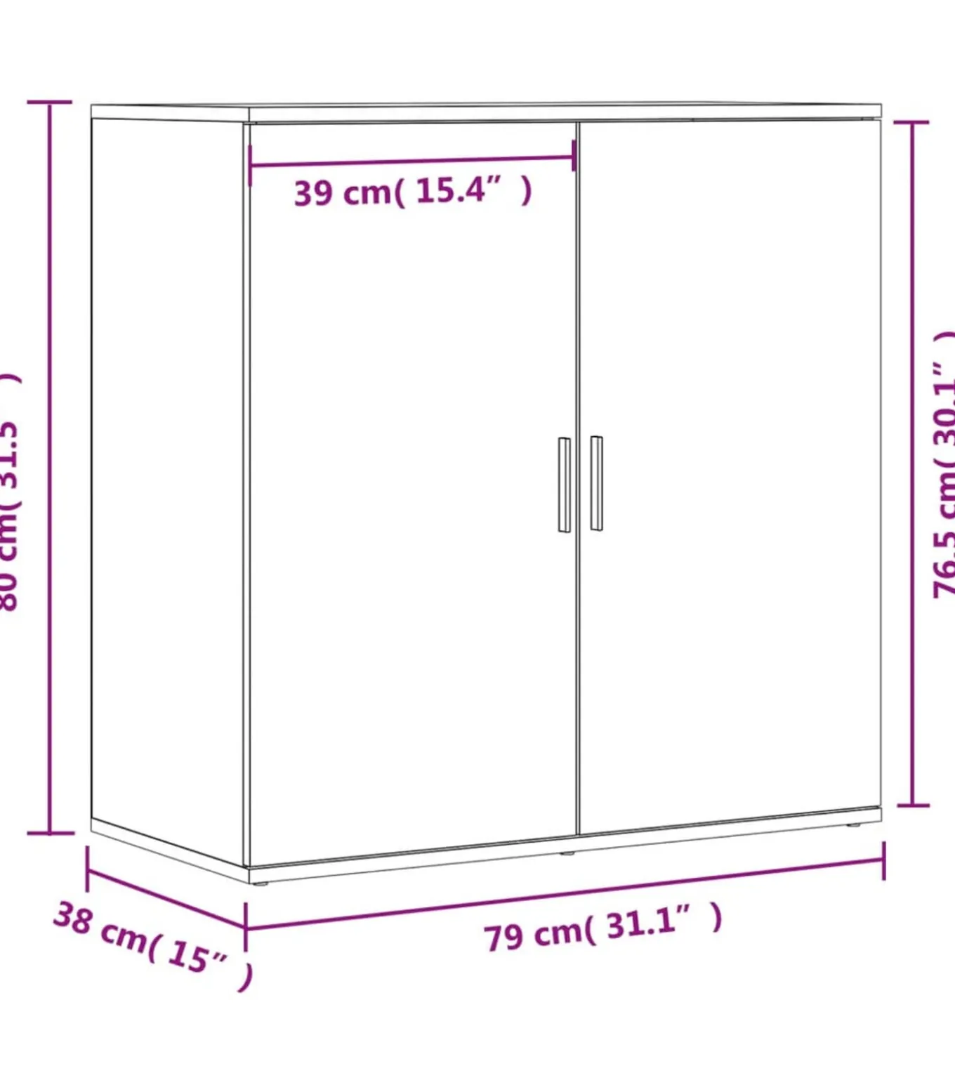 Dressoirs 2 st 79x38x80 cm bewerkt hout grijs sonoma eikenkleur