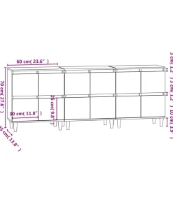 Dressoirs 3 st 60x35x70 cm bewerkt hout zwart