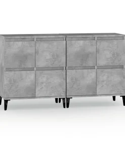Dressoirs 2 st 60x35x70 cm bewerkt hout betongrijs