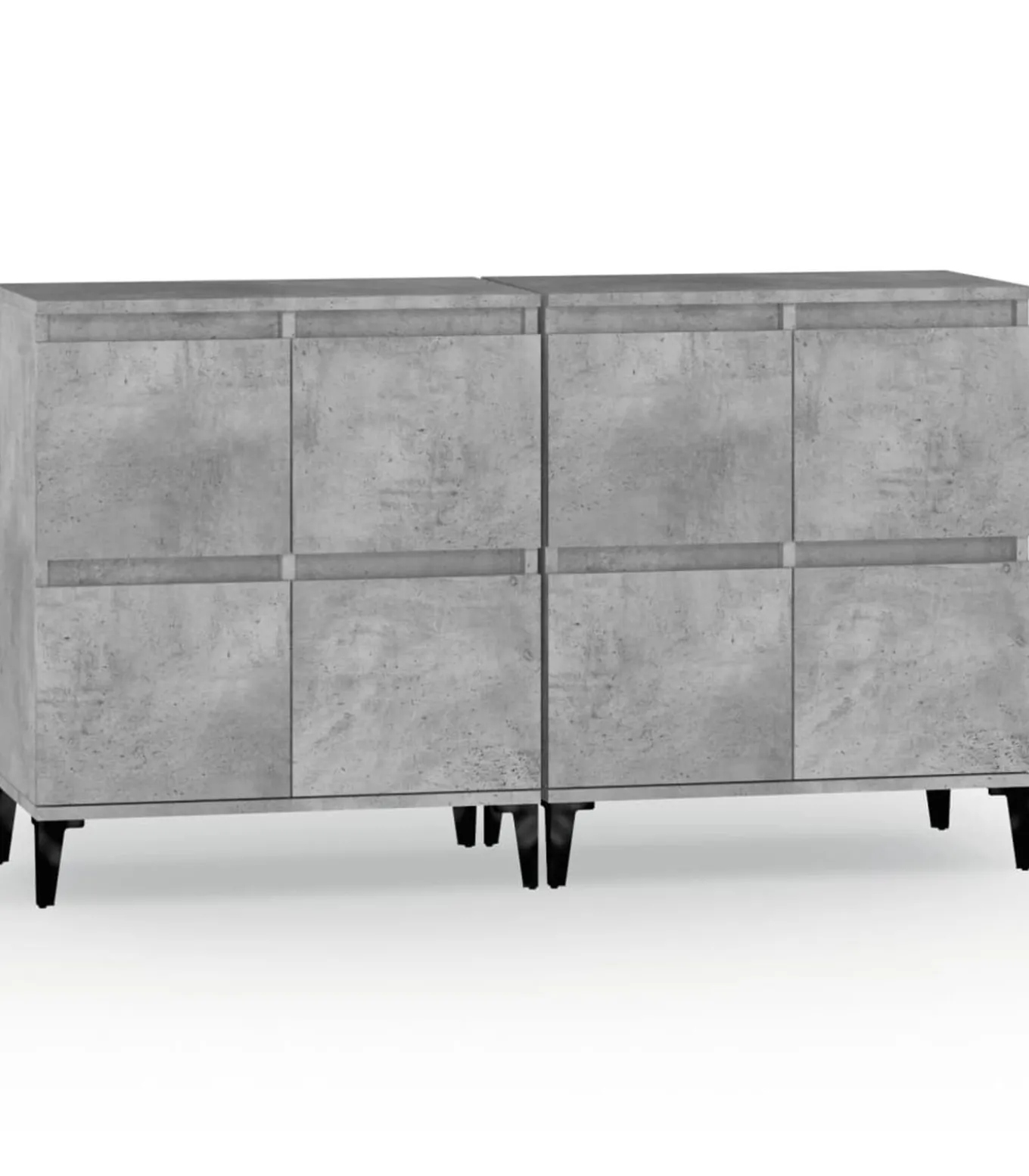 Dressoirs 2 st 60x35x70 cm bewerkt hout betongrijs