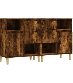 Dressoirs 2 st 60x35x70 cm bewerkt hout gerookt eikenkleurig