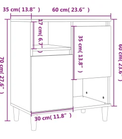 Dressoirs 3 st 60x35x70 cm bewerkt hout gerookt eikenkleurig