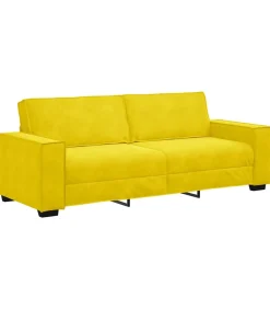 Driezitsbank 180 cm fluweel geel