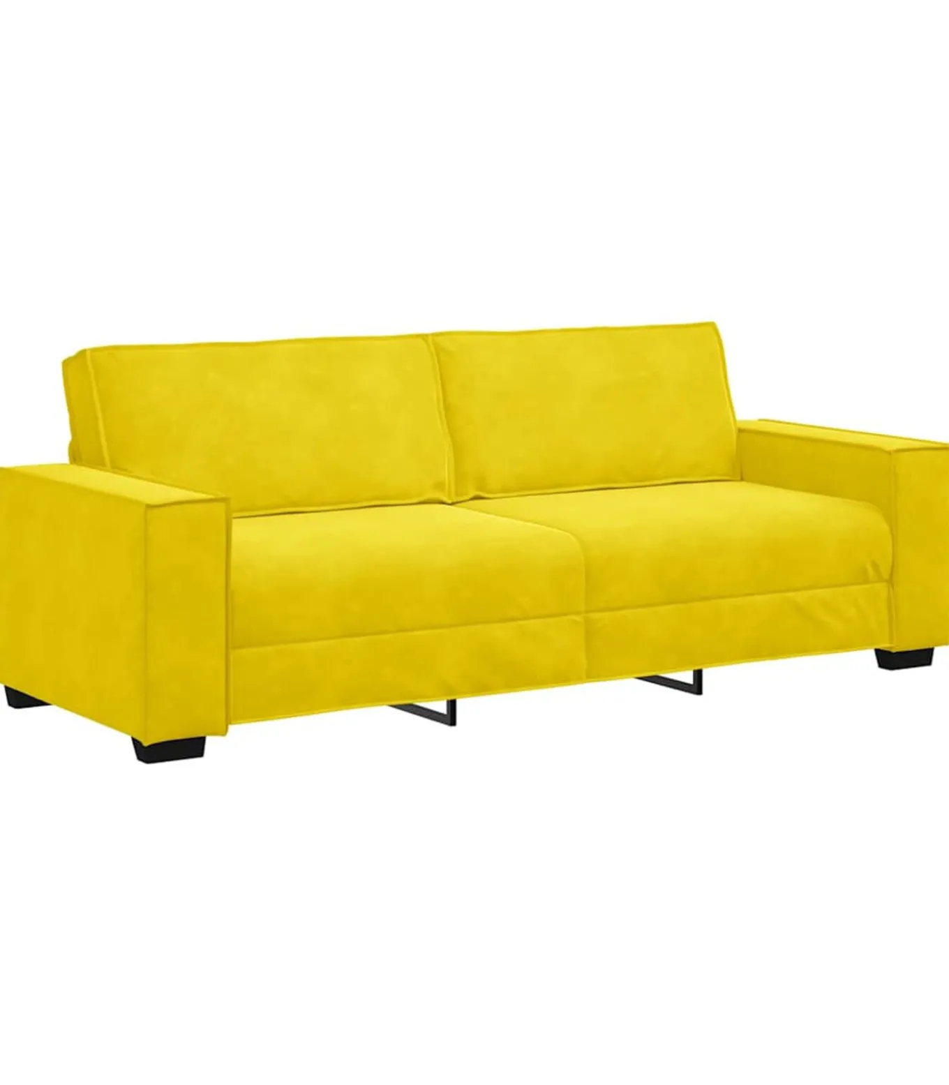 Driezitsbank 180 cm fluweel geel