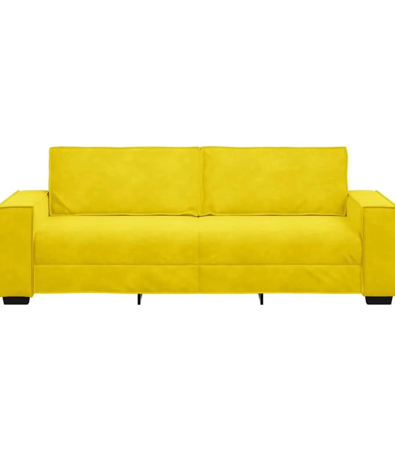 Driezitsbank 180 cm fluweel geel