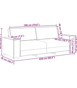 Driezitsbank 180 cm fluweel donkergroen