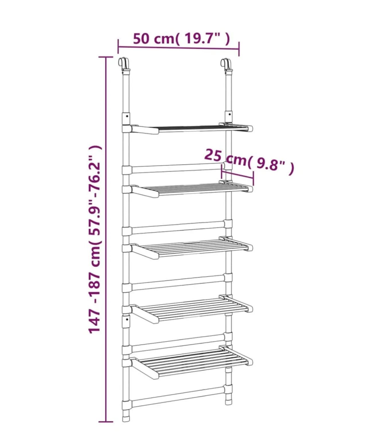 Droogrek 5-laags hangend aluminium