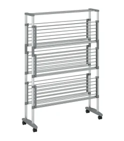 Droogrek met wieltjes 89x64x129 cm aluminium