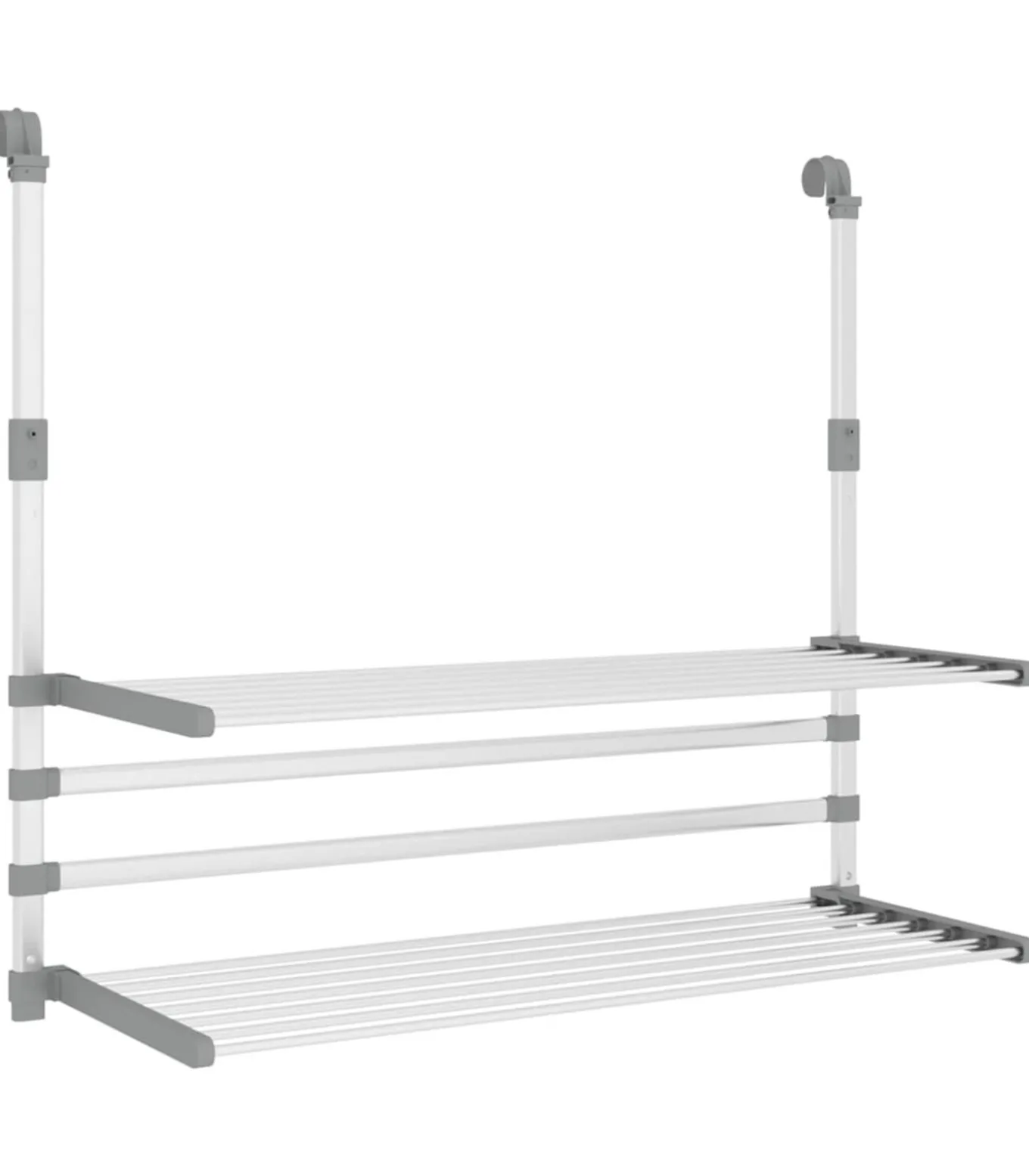 Droogrek voor balkon 89x25x(60-95) cm aluminium
