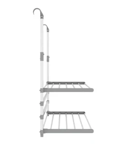 Droogrek voor balkon 89x25x(60-95) cm aluminium