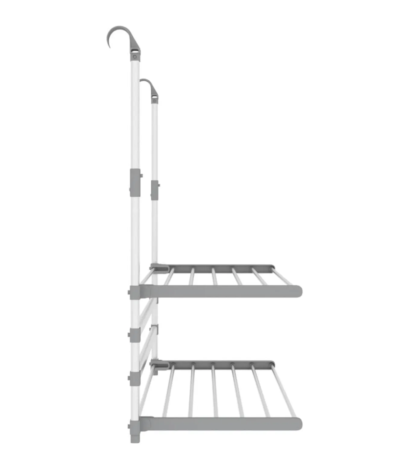 Droogrek voor balkon 89x25x(60-95) cm aluminium