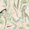 DUTCH WALLCOVERINGS Behang Flamingo crème- en mintkleurig
