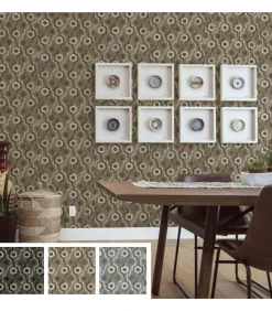 DUTCH WALLCOVERINGS Behang Galactic bruin en wit