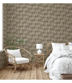 DUTCH WALLCOVERINGS Behang Galactic bruin en wit