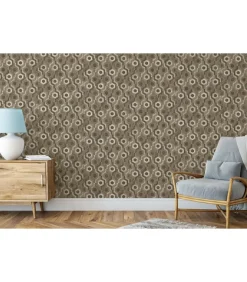 DUTCH WALLCOVERINGS Behang Galactic bruin en wit