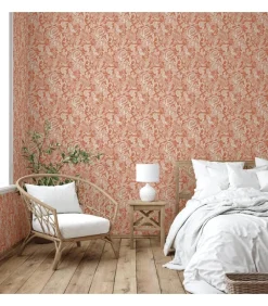 DUTCH WALLCOVERINGS Behang Mae oranje en beige
