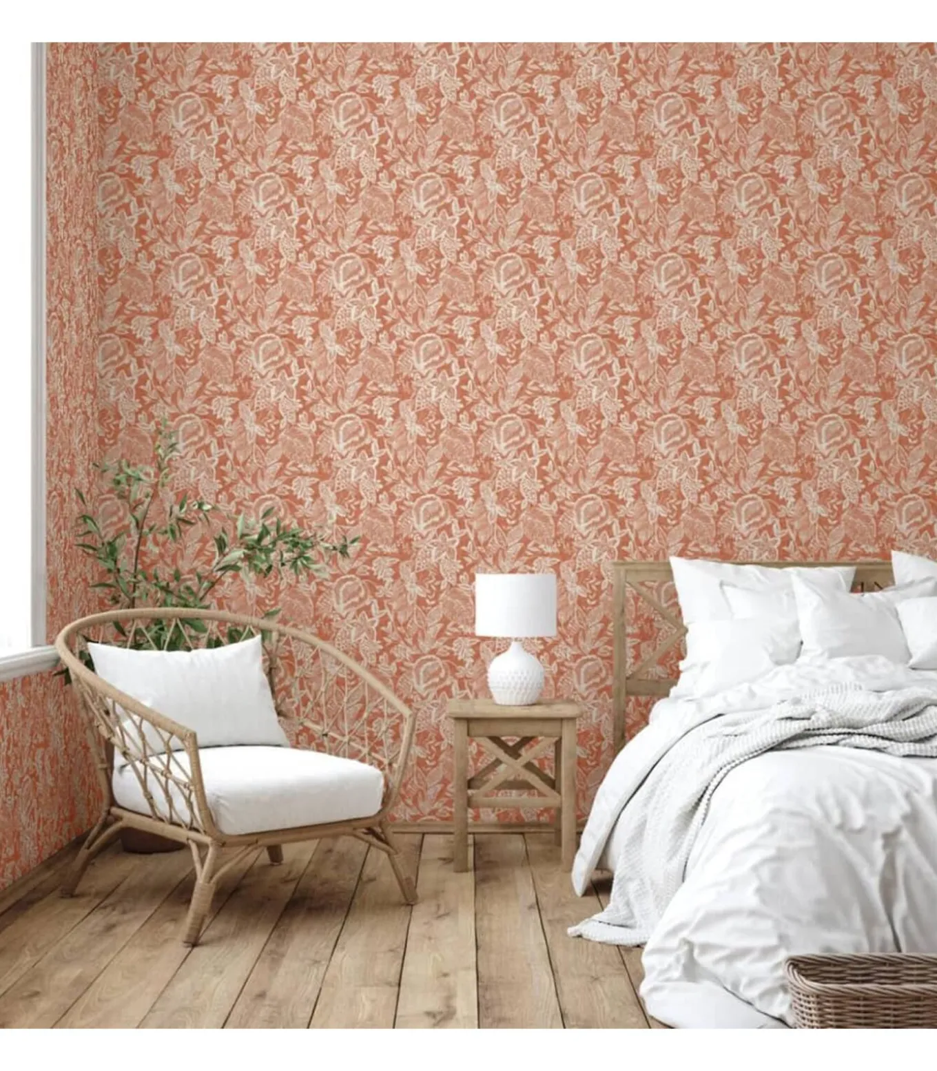 DUTCH WALLCOVERINGS Behang Mae oranje en beige