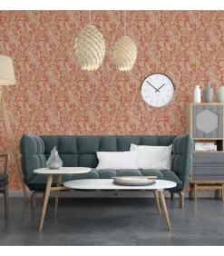 DUTCH WALLCOVERINGS Behang Mae oranje en beige