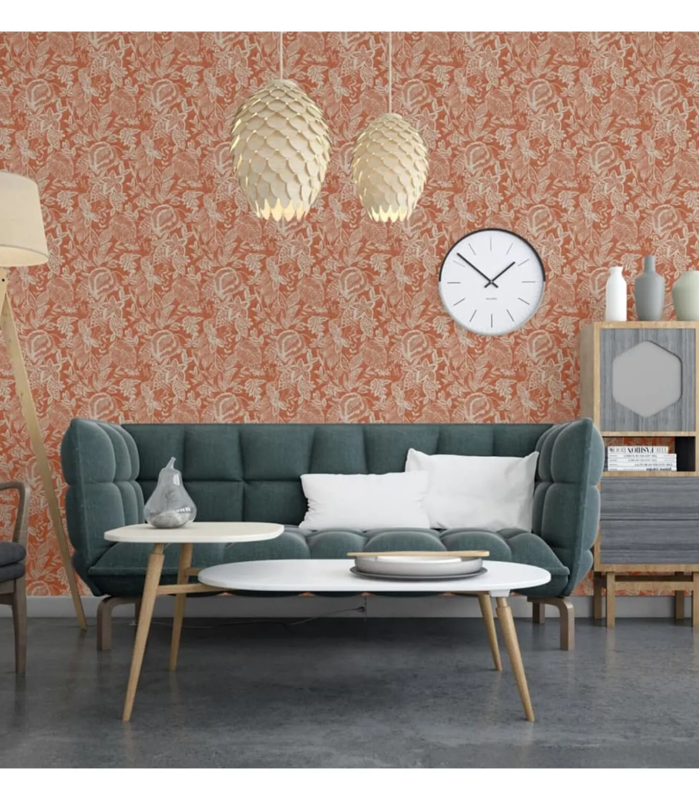 DUTCH WALLCOVERINGS Behang Mae oranje en beige