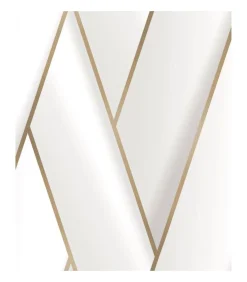 DUTCH WALLCOVERINGS Behang Geometric wit en goudkleurig