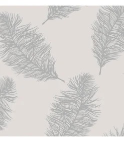 DUTCH WALLCOVERINGS Behang Fawning Feather lichtgrijs