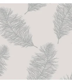 DUTCH WALLCOVERINGS Behang Fawning Feather lichtgrijs
